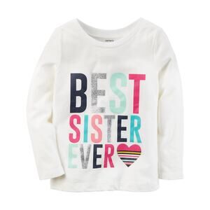 Carters Girls' Best Sister Ever Long Sleeve Graphic T-Shirt Youth Size 8